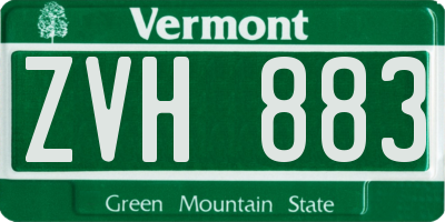 VT license plate ZVH883