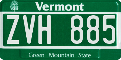 VT license plate ZVH885