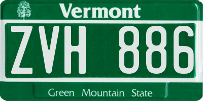 VT license plate ZVH886