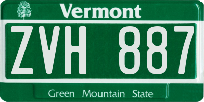 VT license plate ZVH887