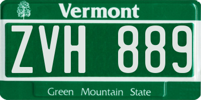 VT license plate ZVH889