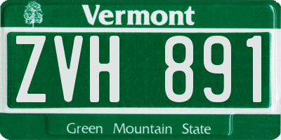 VT license plate ZVH891