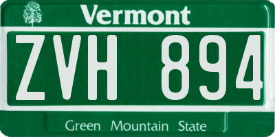 VT license plate ZVH894