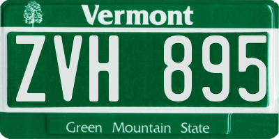 VT license plate ZVH895