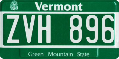 VT license plate ZVH896