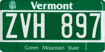 VT license plate ZVH897