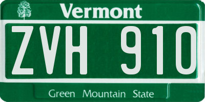 VT license plate ZVH910