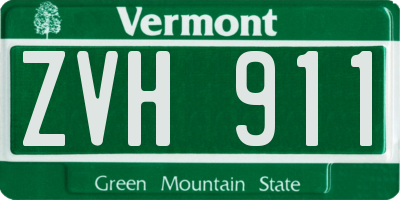 VT license plate ZVH911