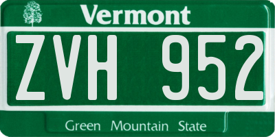 VT license plate ZVH952
