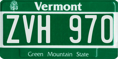 VT license plate ZVH970
