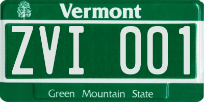 VT license plate ZVI001