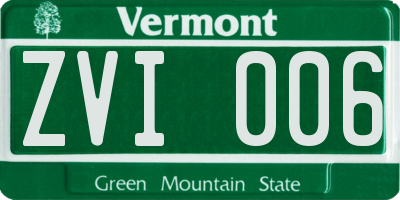 VT license plate ZVI006