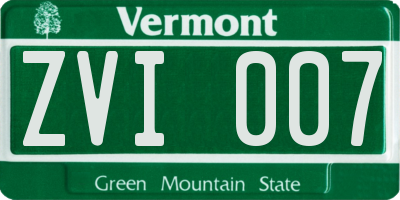 VT license plate ZVI007