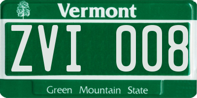 VT license plate ZVI008