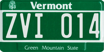 VT license plate ZVI014