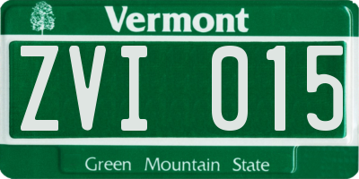 VT license plate ZVI015
