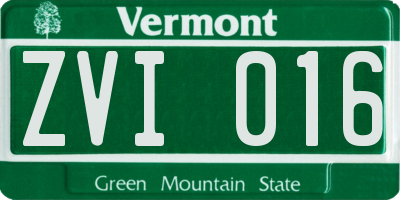 VT license plate ZVI016