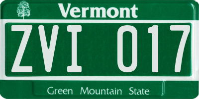 VT license plate ZVI017