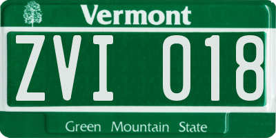 VT license plate ZVI018