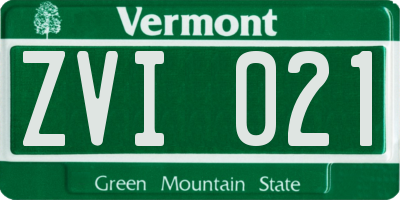 VT license plate ZVI021