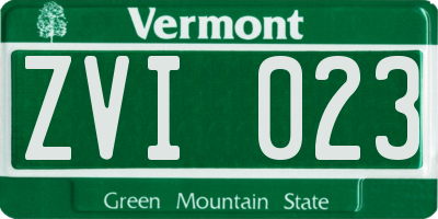 VT license plate ZVI023