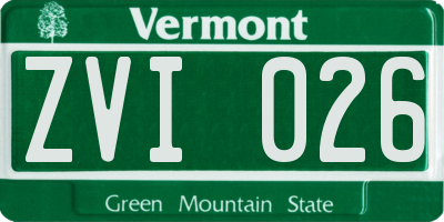 VT license plate ZVI026