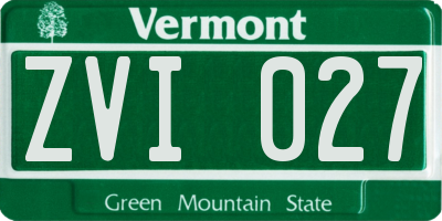 VT license plate ZVI027