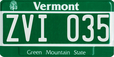 VT license plate ZVI035