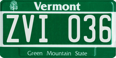 VT license plate ZVI036