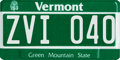 VT license plate ZVI040