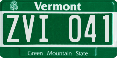 VT license plate ZVI041