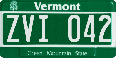 VT license plate ZVI042