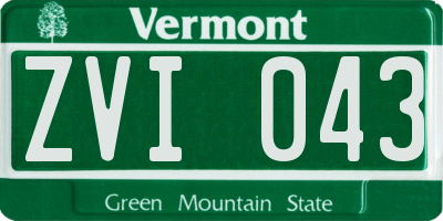 VT license plate ZVI043