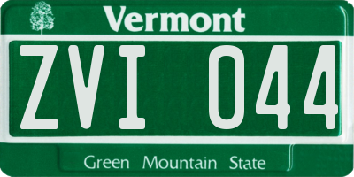 VT license plate ZVI044