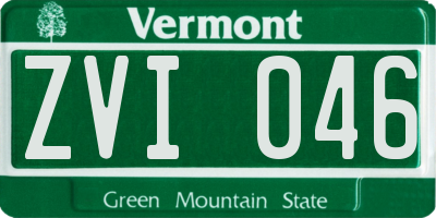 VT license plate ZVI046