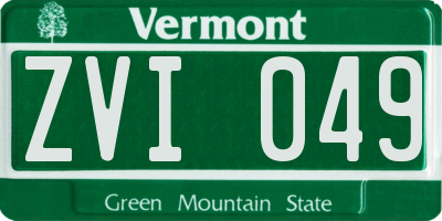 VT license plate ZVI049