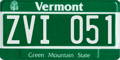 VT license plate ZVI051