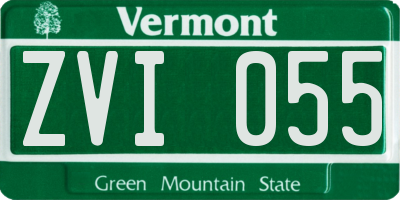 VT license plate ZVI055