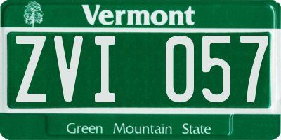 VT license plate ZVI057