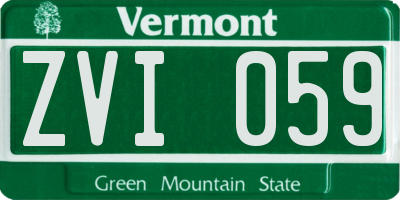 VT license plate ZVI059