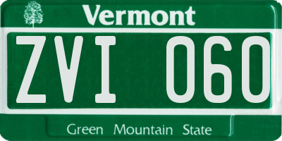 VT license plate ZVI060