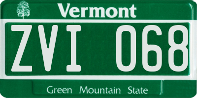 VT license plate ZVI068