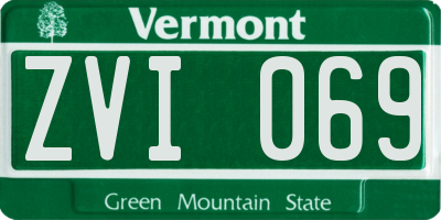 VT license plate ZVI069