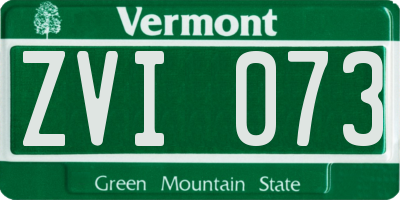 VT license plate ZVI073