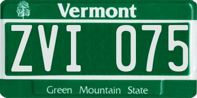 VT license plate ZVI075