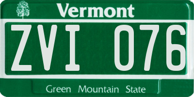 VT license plate ZVI076