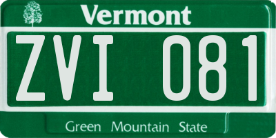 VT license plate ZVI081