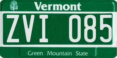 VT license plate ZVI085