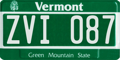 VT license plate ZVI087