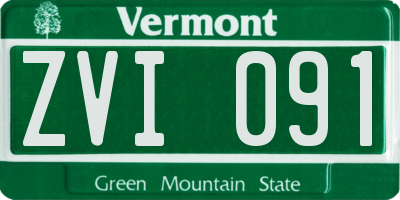 VT license plate ZVI091